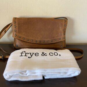 Frye & Co Moto Victoria Crossbody/Clutch Studded Tan